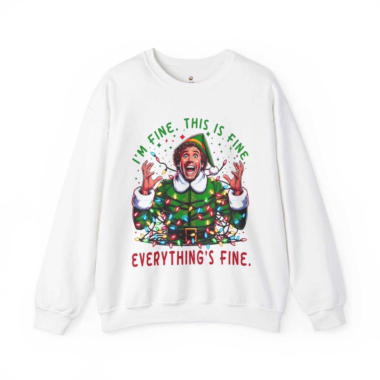 Everything is Fine Elf Christmas Sweatshirt