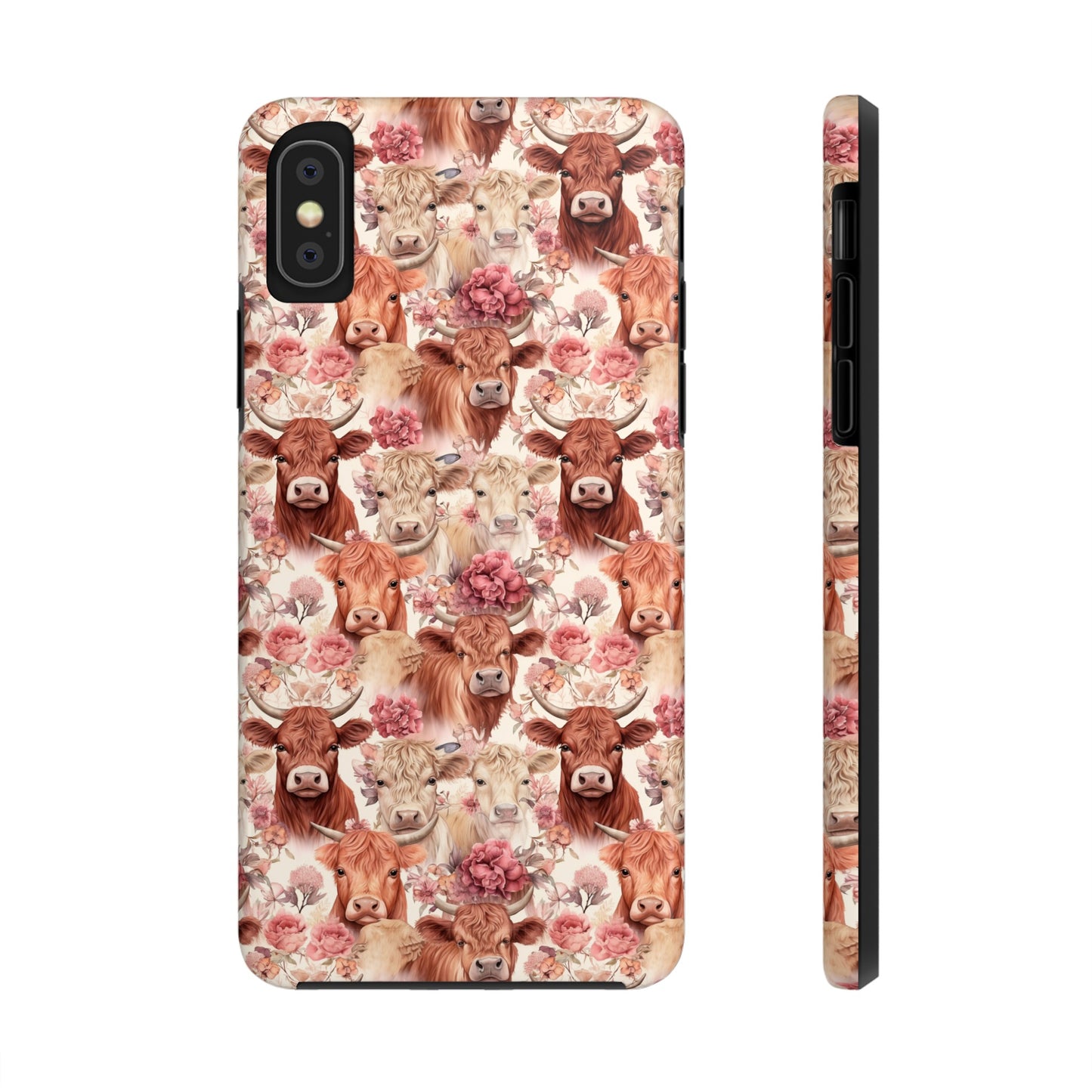 Highland Cow Floral - Tough Phone Cases