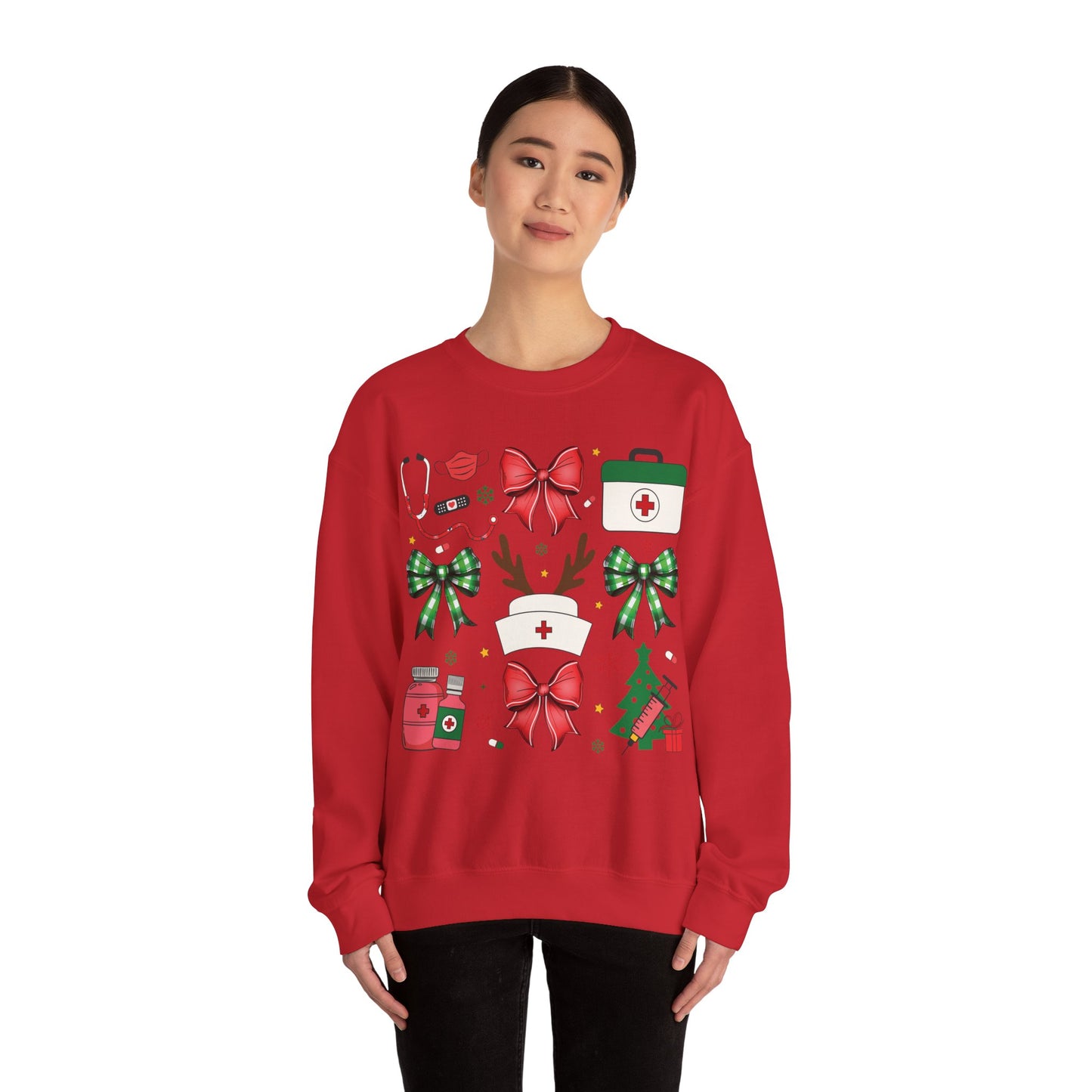 Christmas Nurse Coquette Christmas Sweatshirt