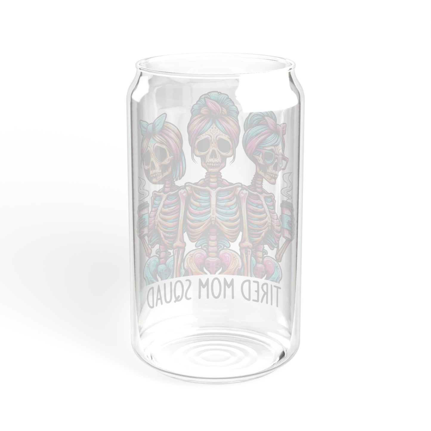 Tired Mom Squad - Sipper Glass, 16oz