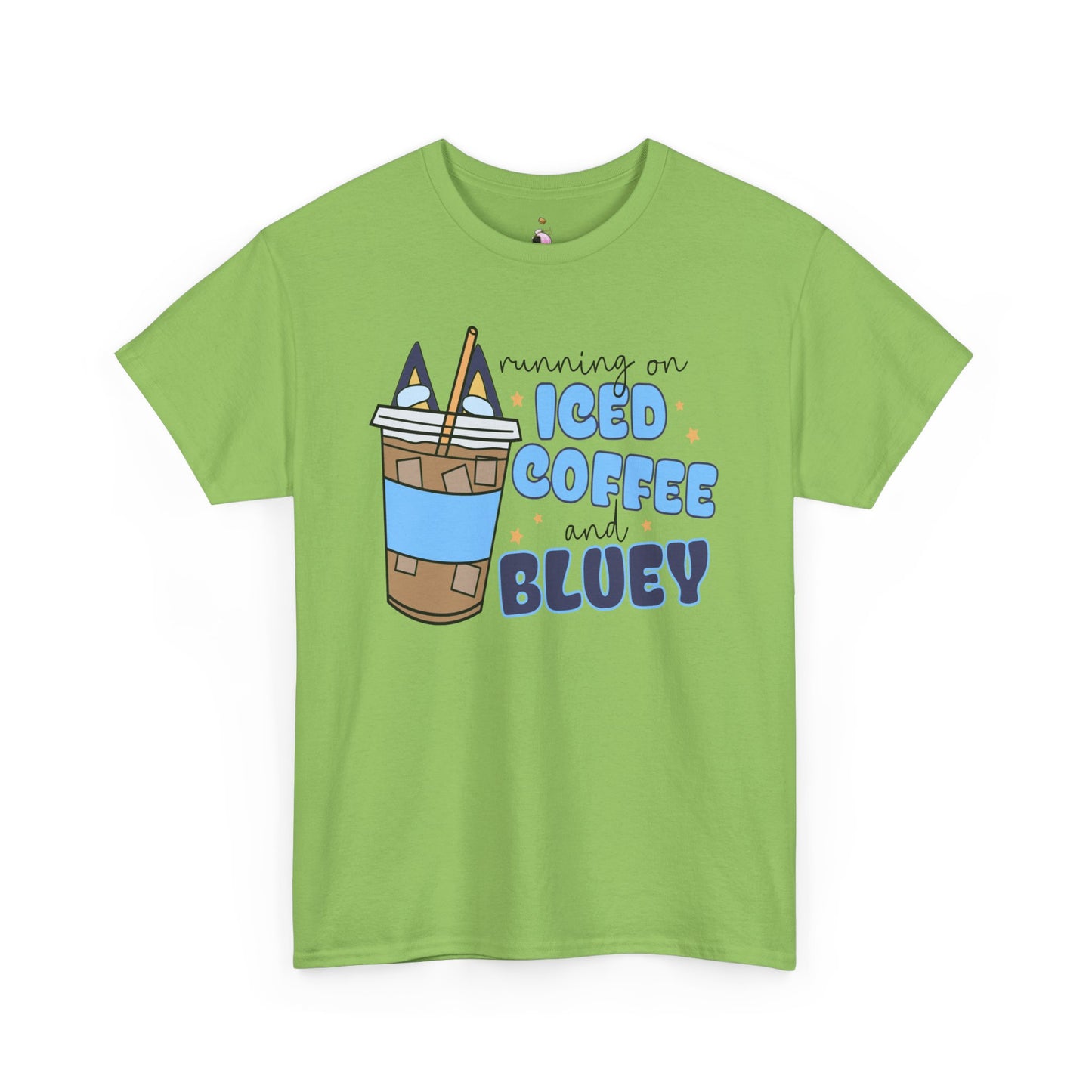 Running On Bluey and Iced Coffee  - Unisex Heavy Cotton Tee