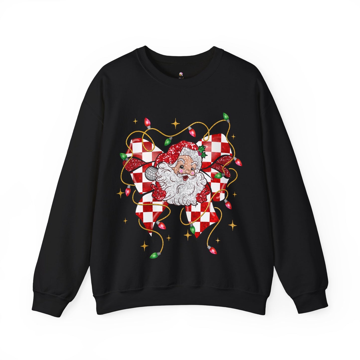 Checkered Santa Coquette Christmas Sweatshirt