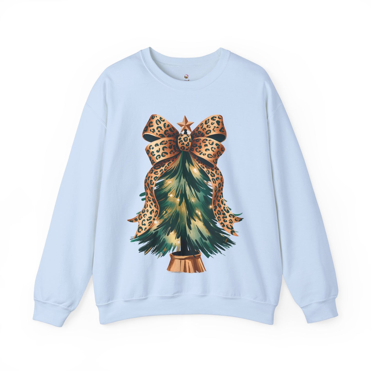 Cheetah Print Christmas Tree - Coquette - Crewneck Christmas Sweatshirt