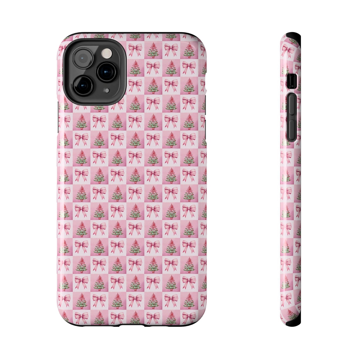 Pink Christmas Checkered -  Tough Phone Cases