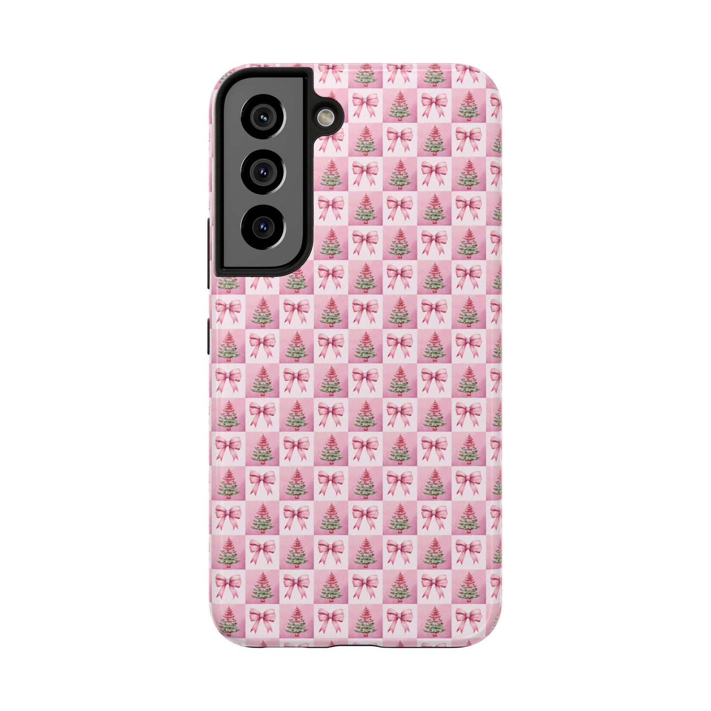 Pink Christmas Checkered -  Tough Phone Cases