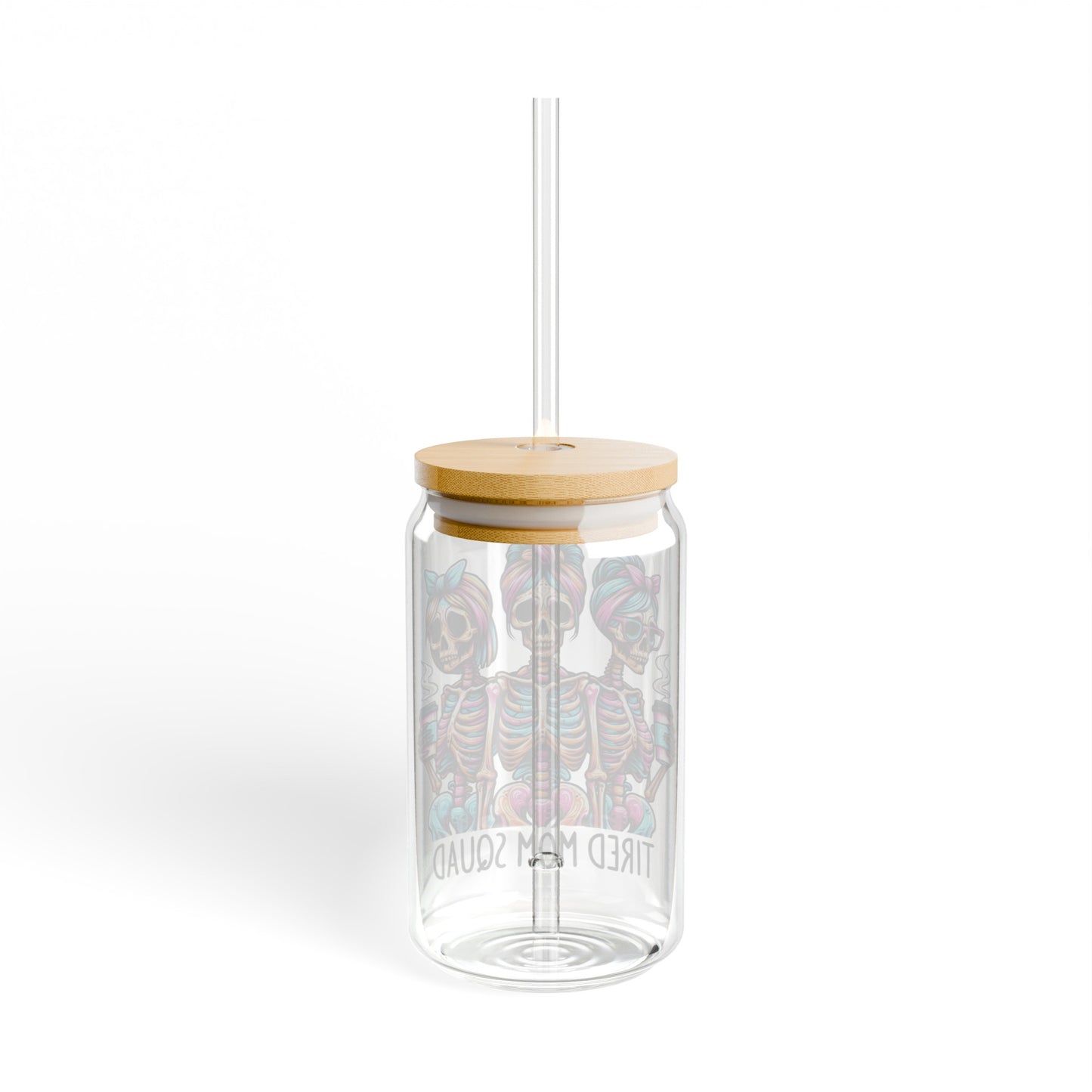 Tired Mom Squad - Sipper Glass, 16oz