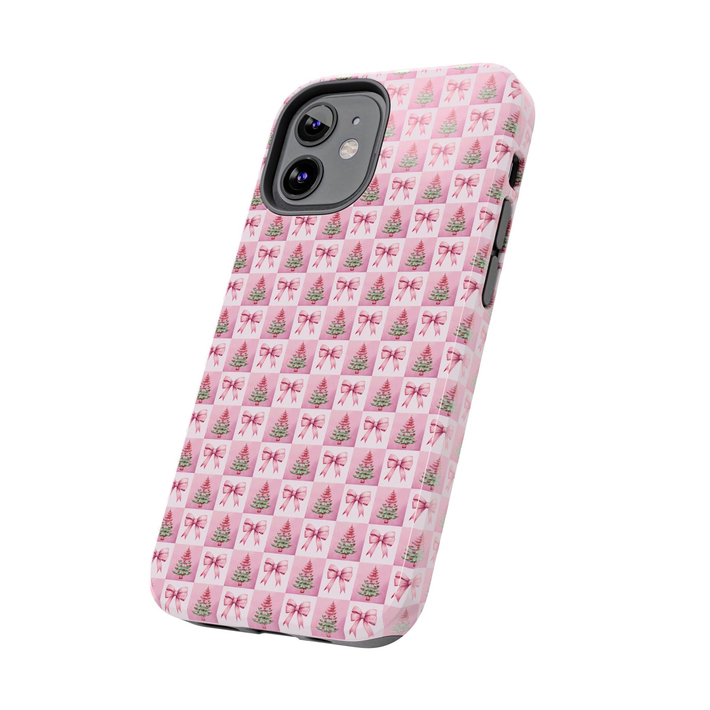 Pink Christmas Checkered -  Tough Phone Cases