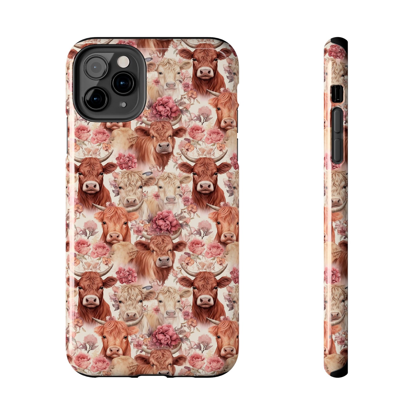 Highland Cow Floral - Tough Phone Cases