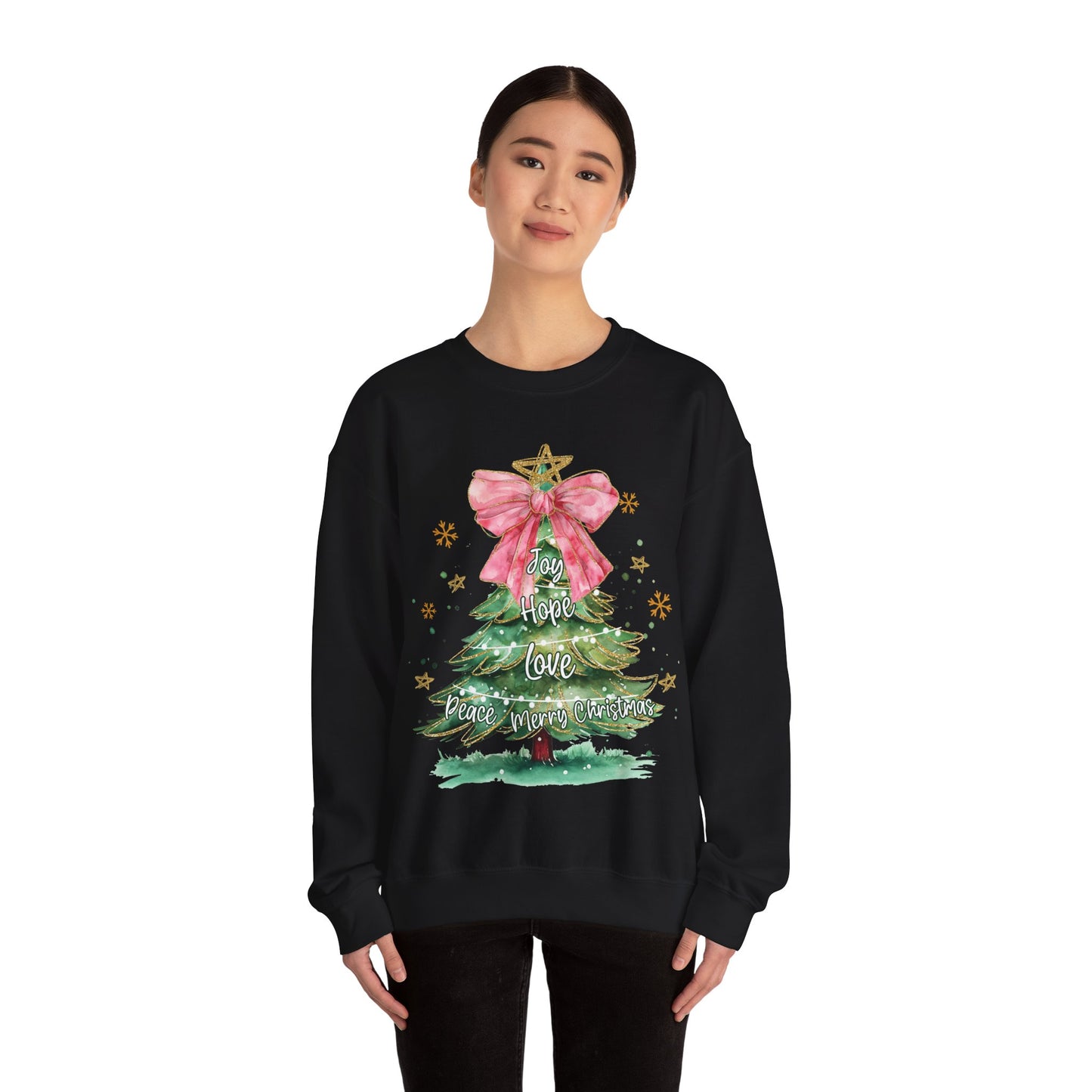 Joy Hope Tree Christmas Sweatshirt