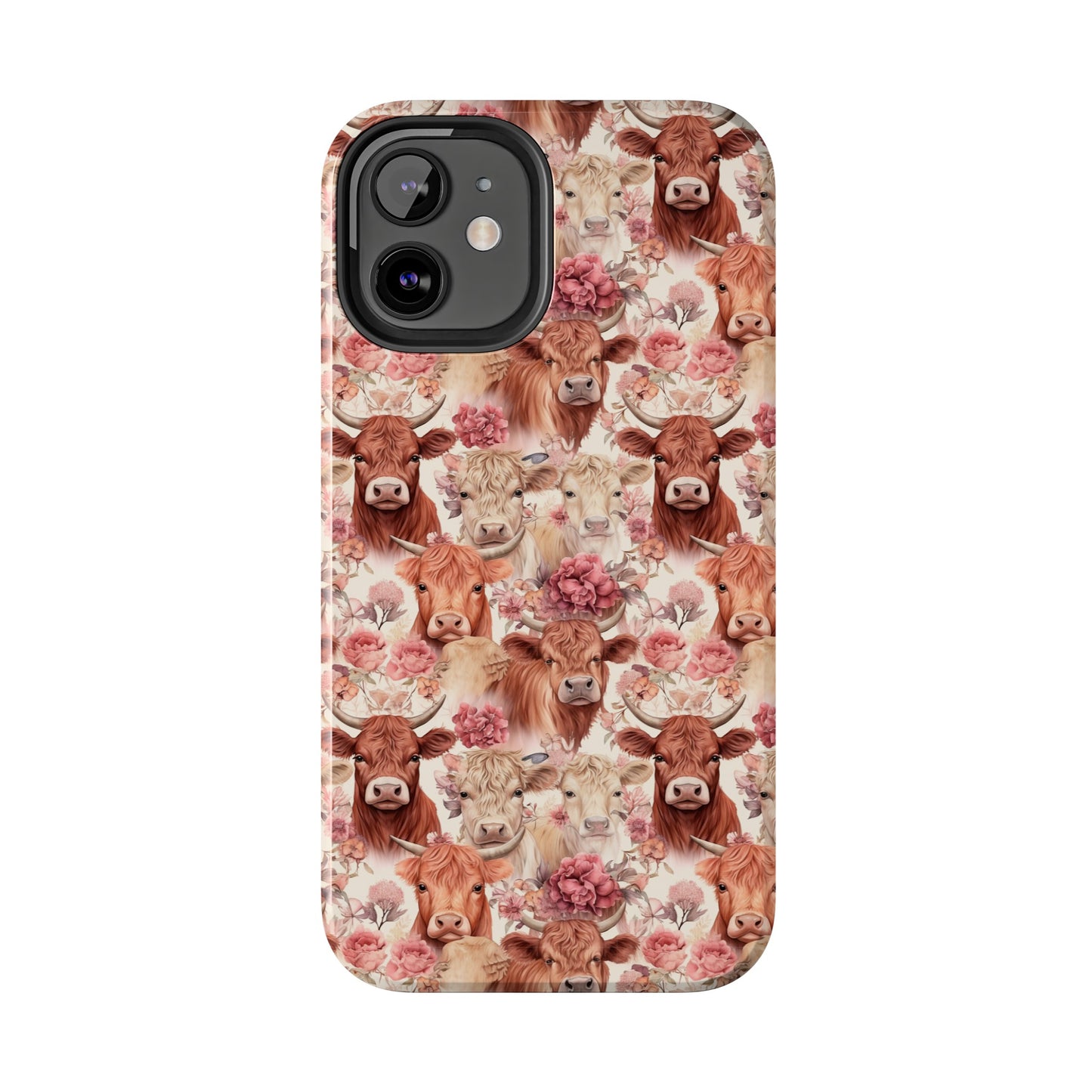 Highland Cow Floral - Tough Phone Cases