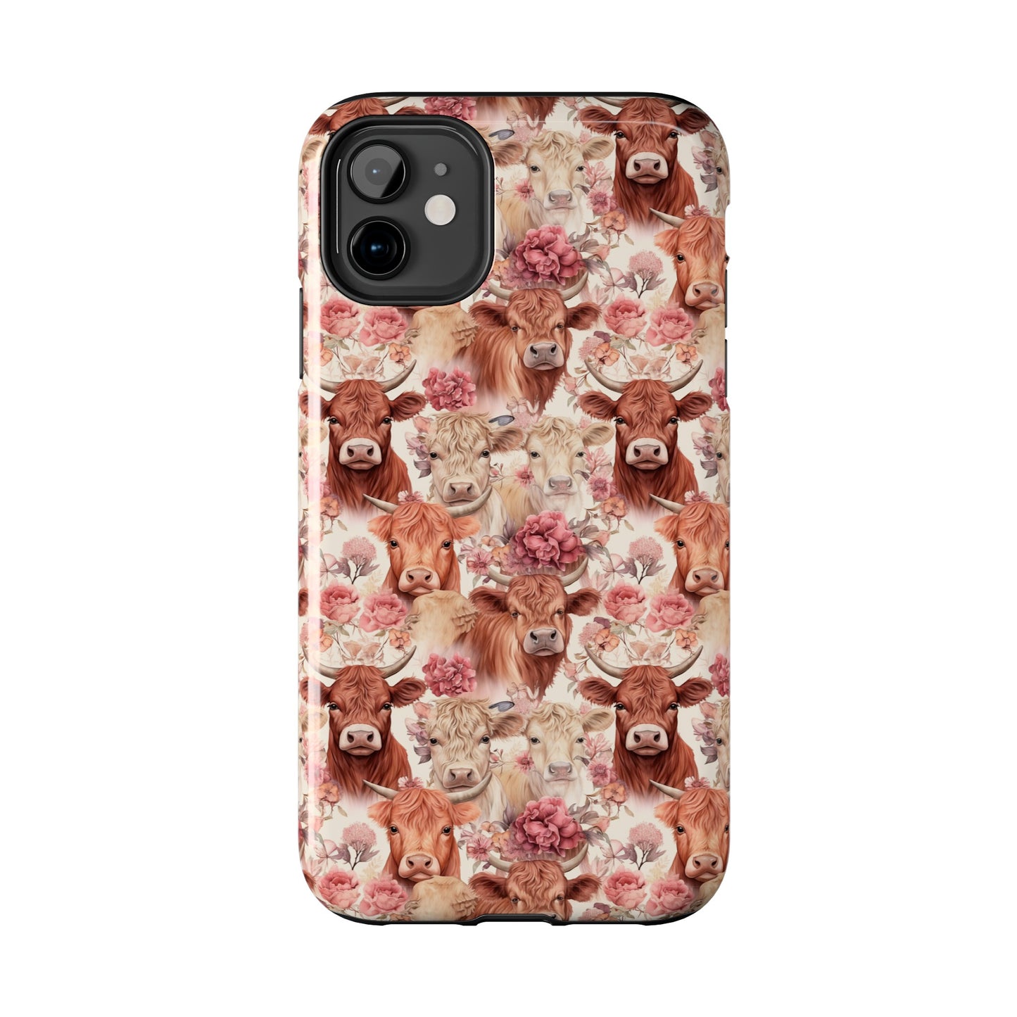 Highland Cow Floral - Tough Phone Cases