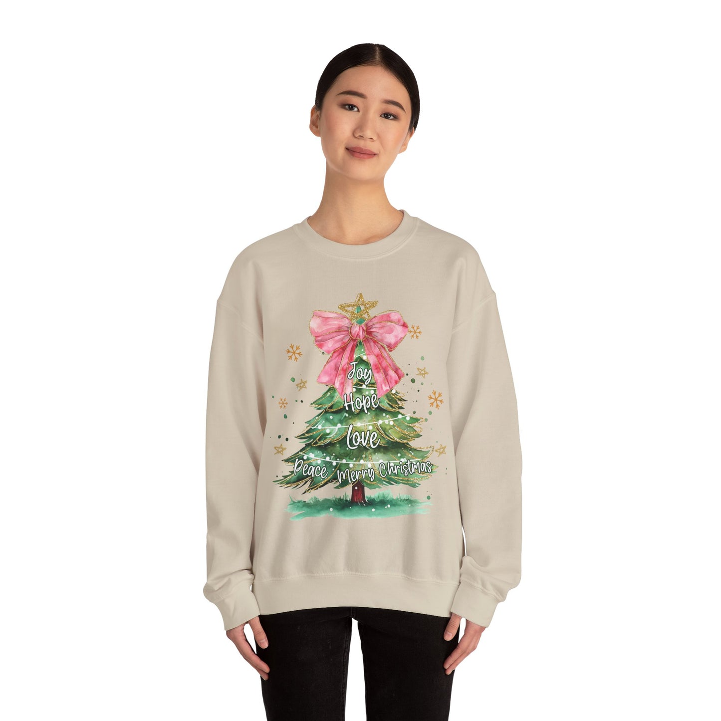 Joy Hope Tree Christmas Sweatshirt