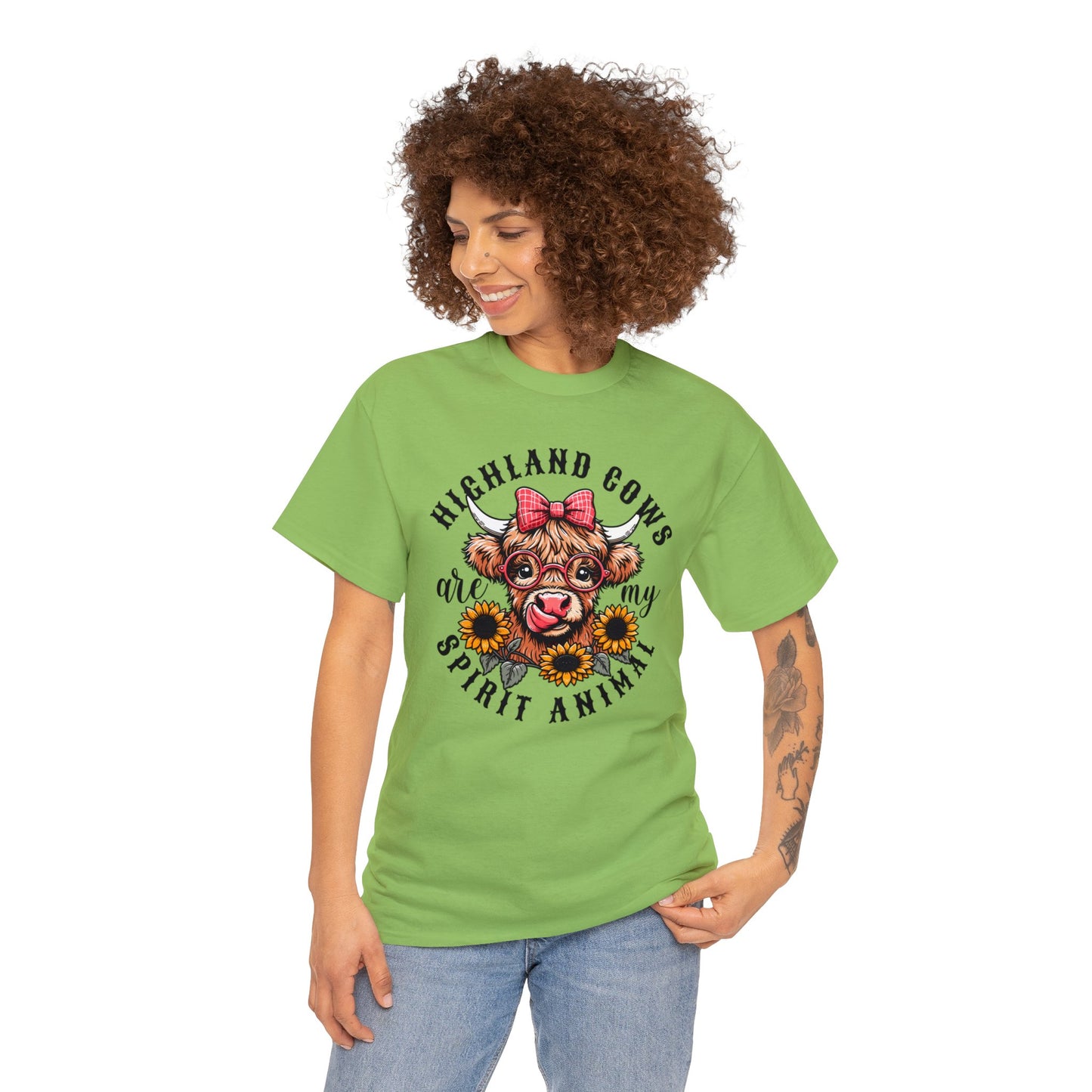 Highland Cows are my Spirit Animal - Unisex Heavy Cotton Tee