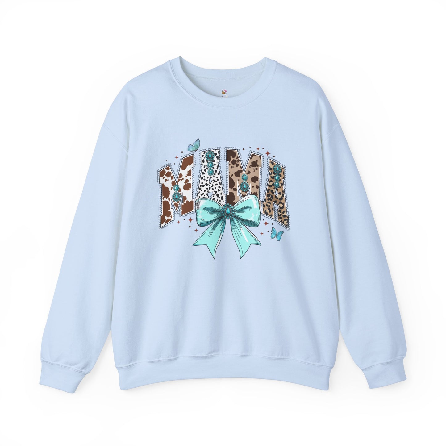 Turquoise Mama Bow - Crewneck Sweatshirt