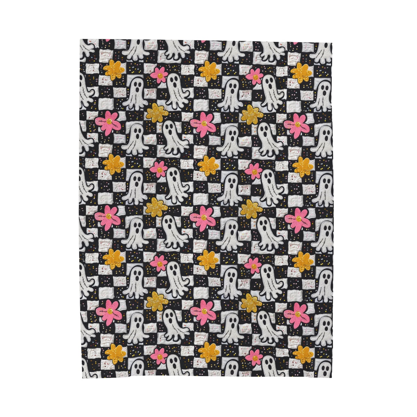 Checkered Halloween - Plush Blanket