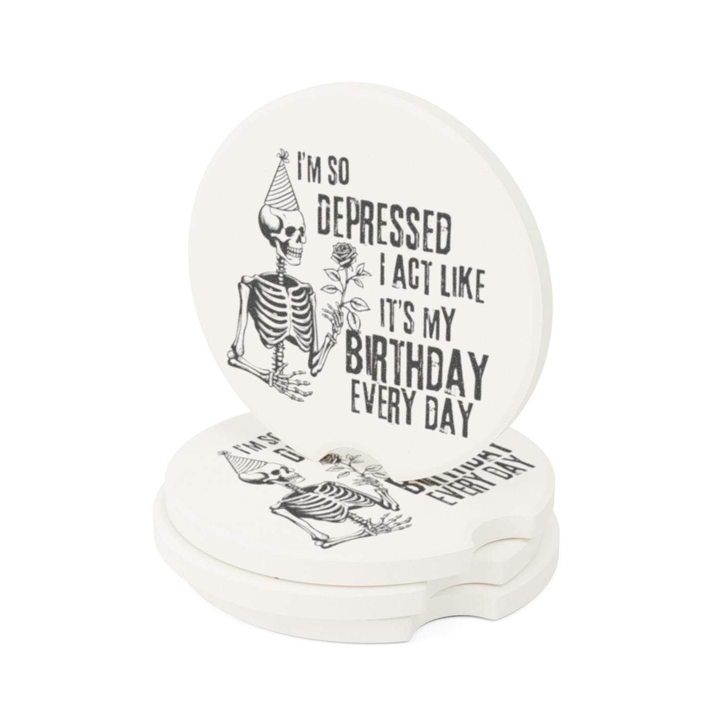 I'm So Depressed - Soapstone Car Coaster