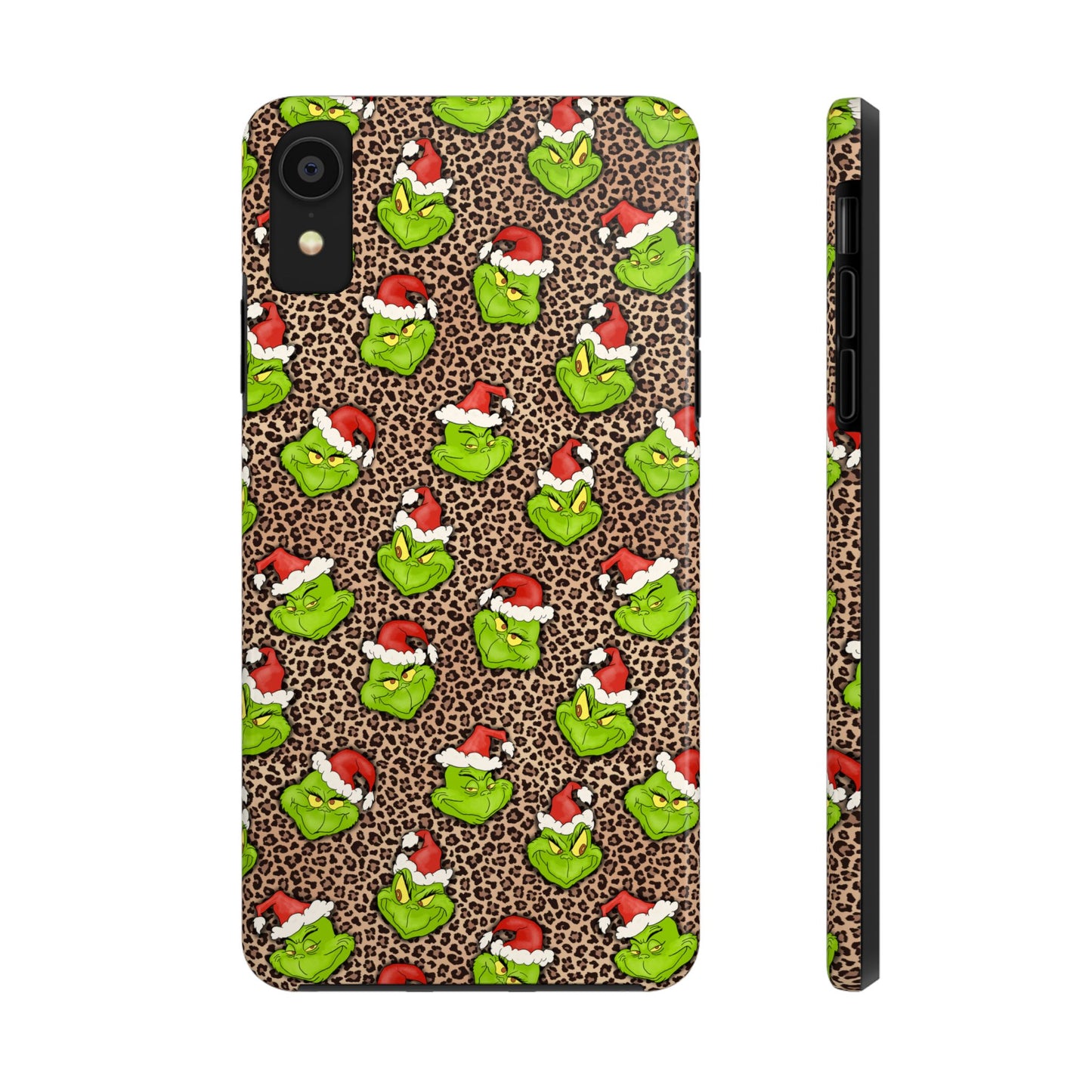 Leopard Print Green Christmas Grouch -  Tough Phone Cases