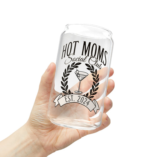 Hot Moms Social Club - Sipper Glass, 16oz