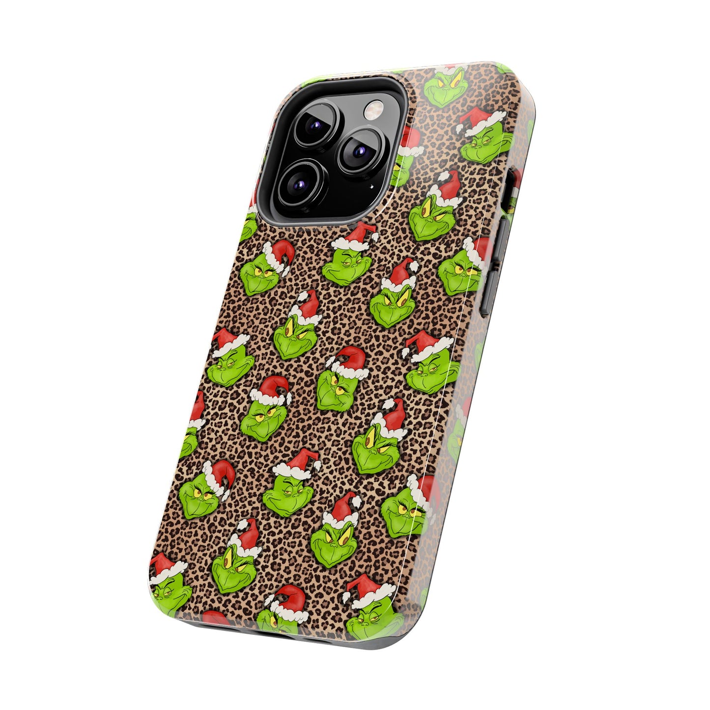 Leopard Print Green Christmas Grouch -  Tough Phone Cases