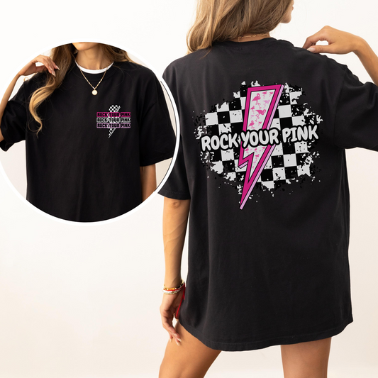 Checkered Rock Your Pink - Unisex Tee