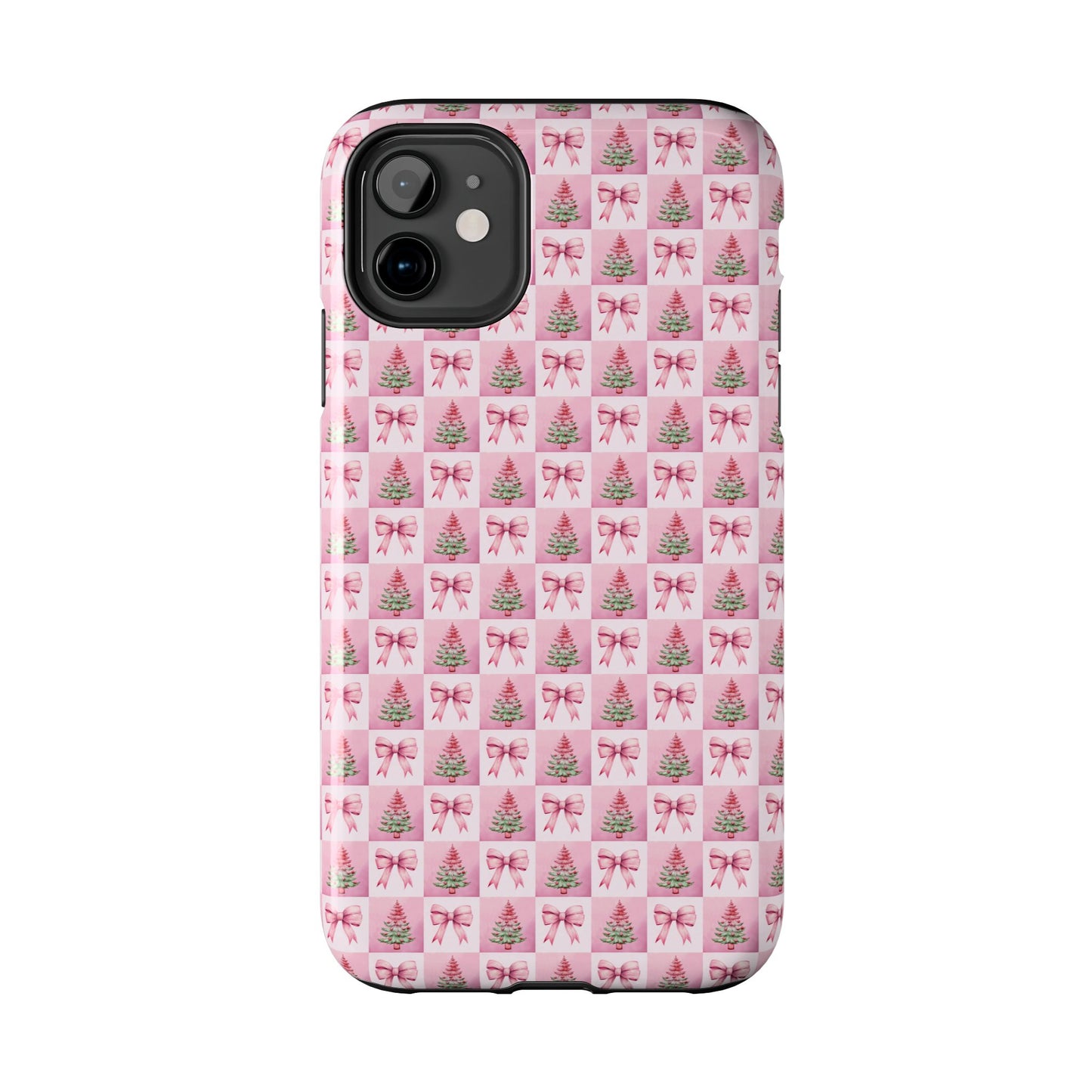 Pink Christmas Checkered -  Tough Phone Cases