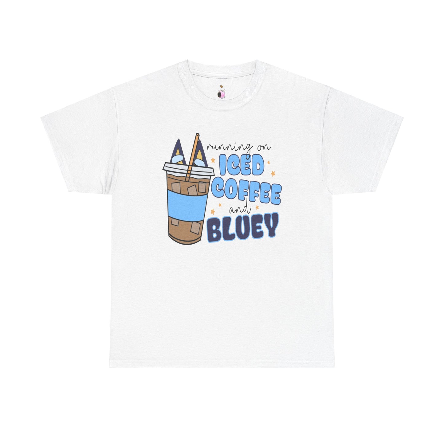 Running On Bluey and Iced Coffee  - Unisex Heavy Cotton Tee