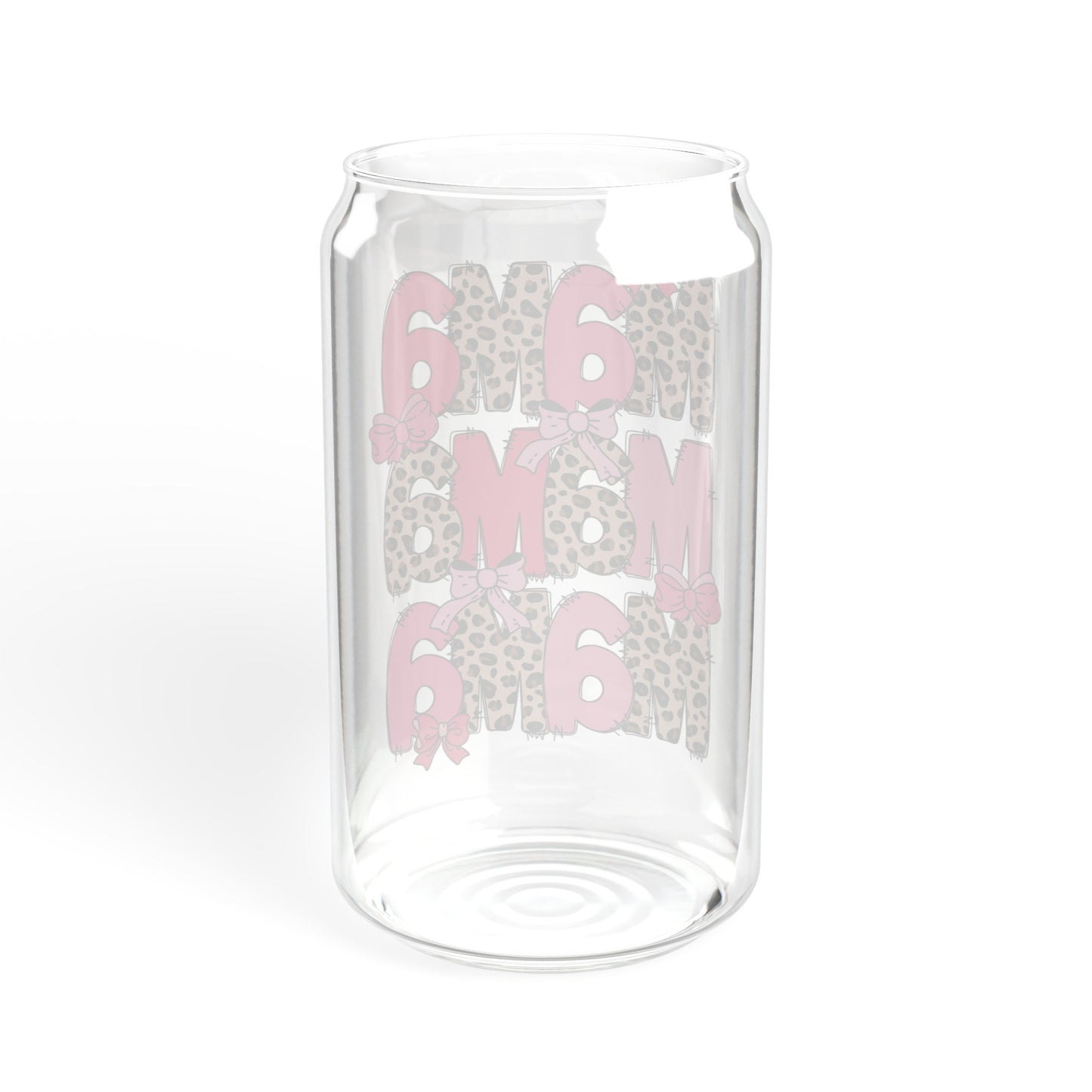 Pink Leopard Mama  - Sipper Glass, 16oz