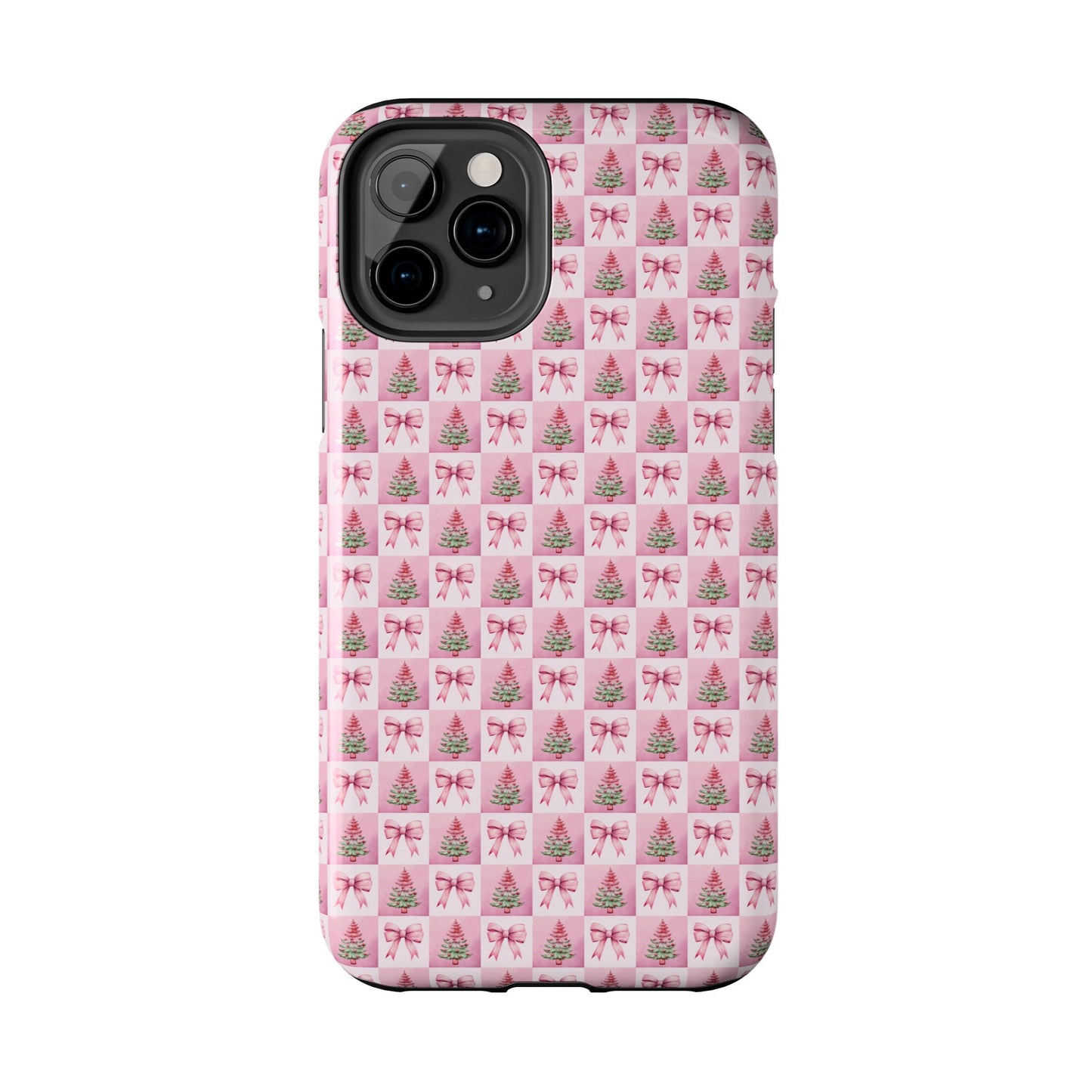 Pink Christmas Checkered -  Tough Phone Cases