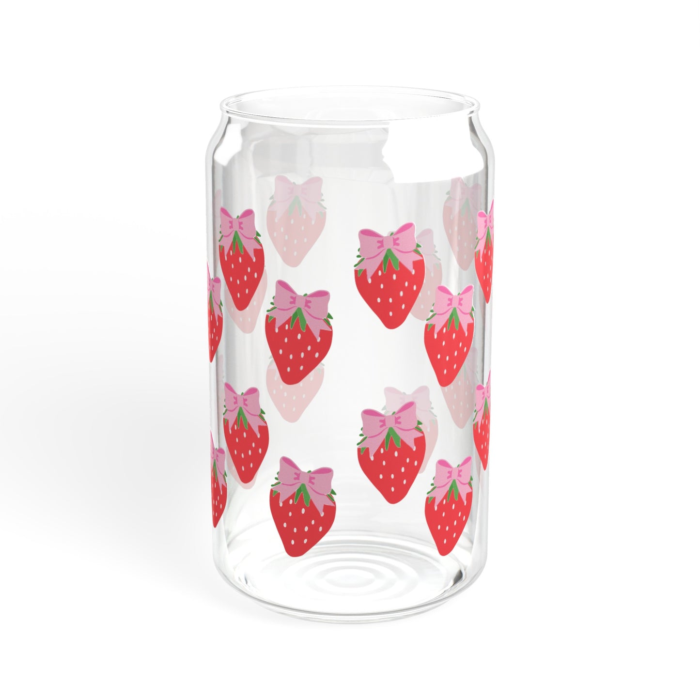 Stawberry Bows - Sipper Glass, 16oz