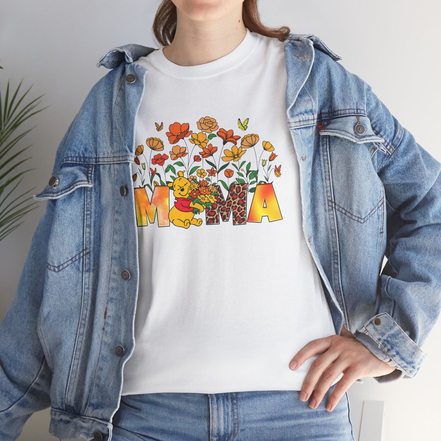 Pooh Floral Mama   - Unisex Heavy Cotton Tee