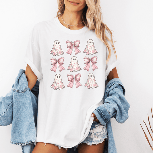 Floral Pink Ghosts  - Unisex Heavy Cotton Tee