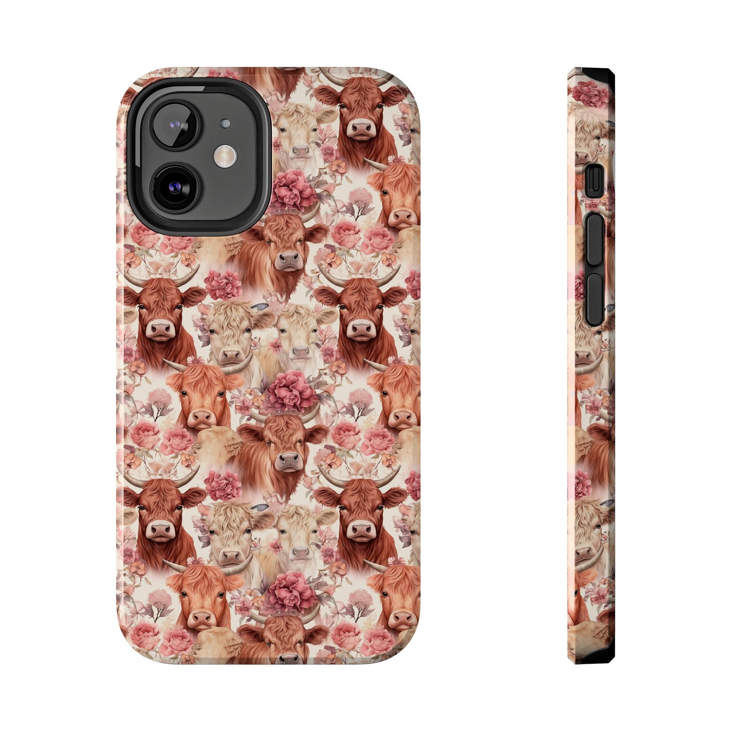 Highland Cow Floral - Tough Phone Cases