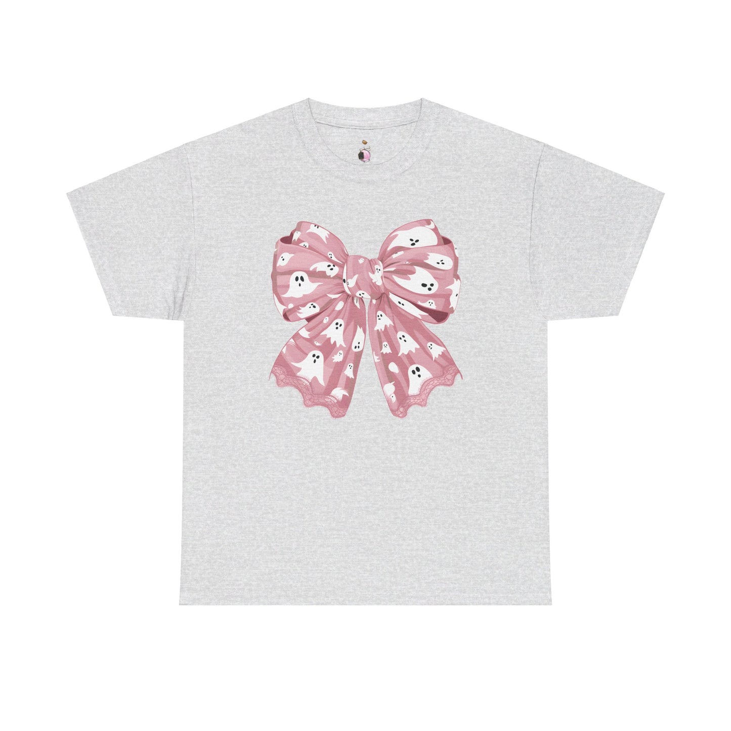 Pink Bow Ghost Halloween Coquette Shirt