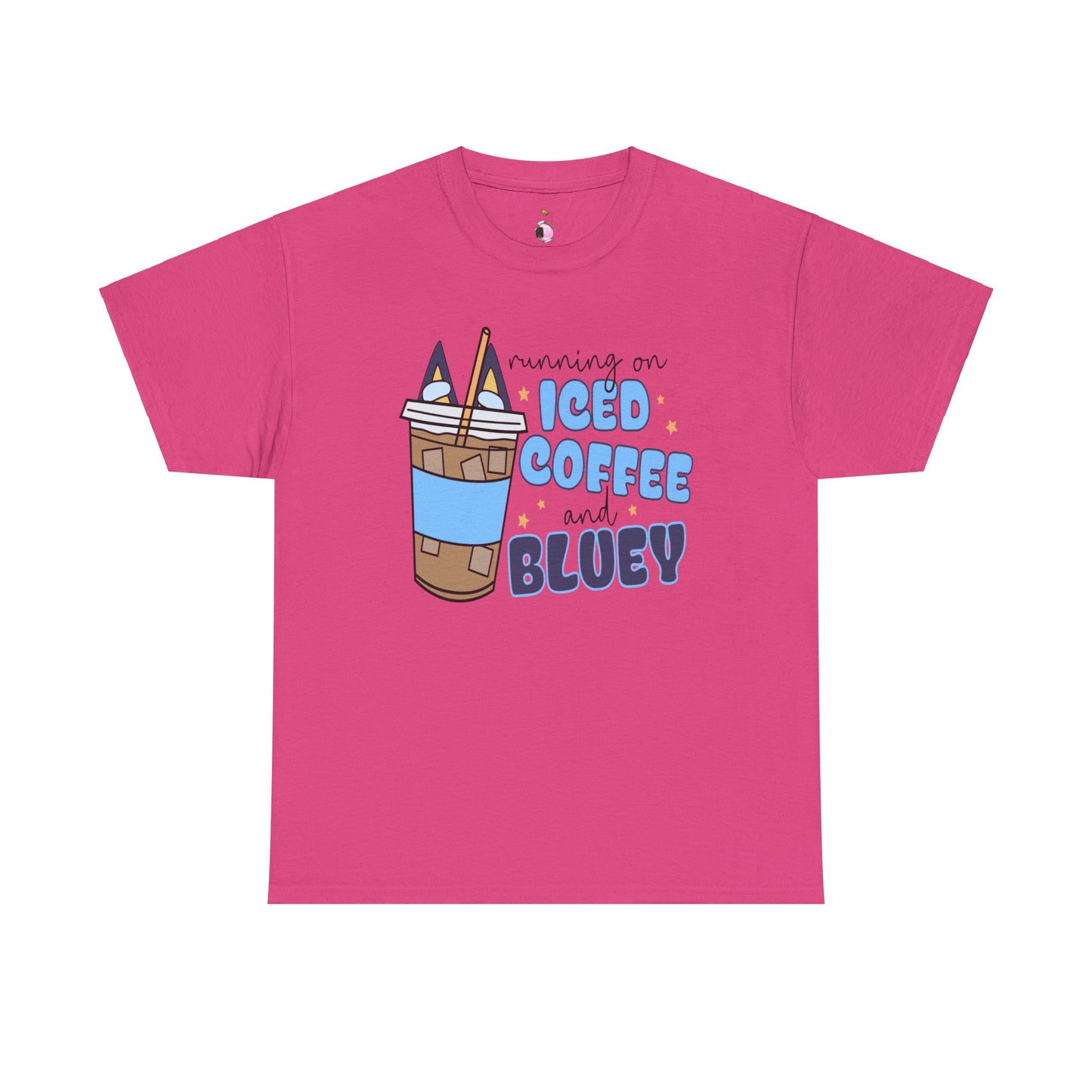 Running On Bluey and Iced Coffee  - Unisex Heavy Cotton Tee