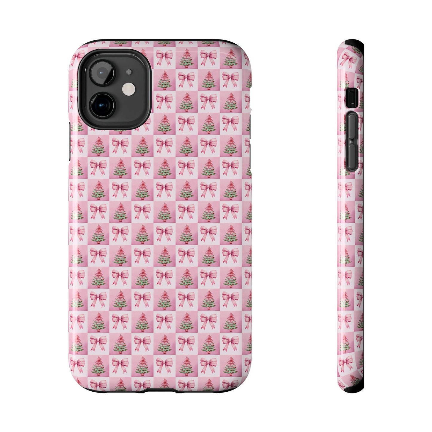 Pink Christmas Checkered -  Tough Phone Cases