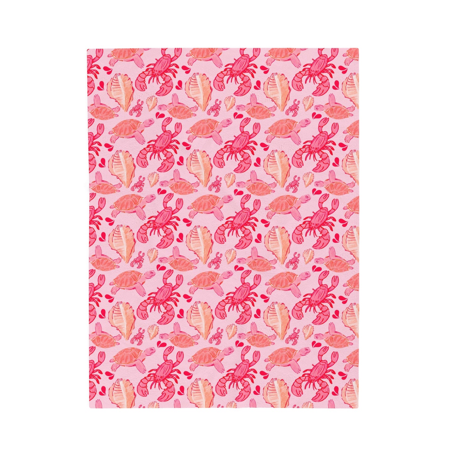 Pink Summer Beach - Plush Blanket