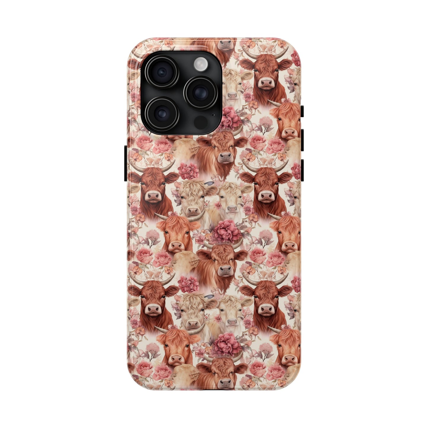 Highland Cow Floral - Tough Phone Cases