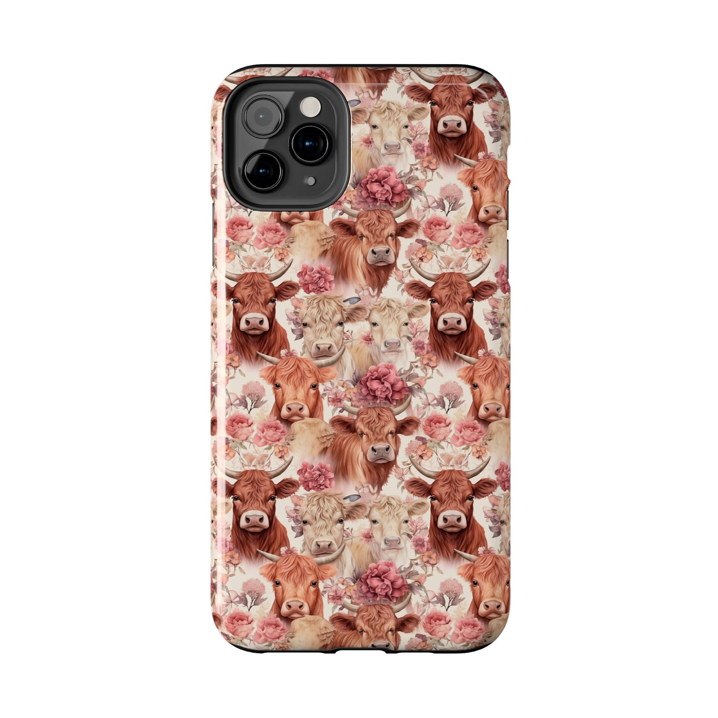 Highland Cow Floral - Tough Phone Cases