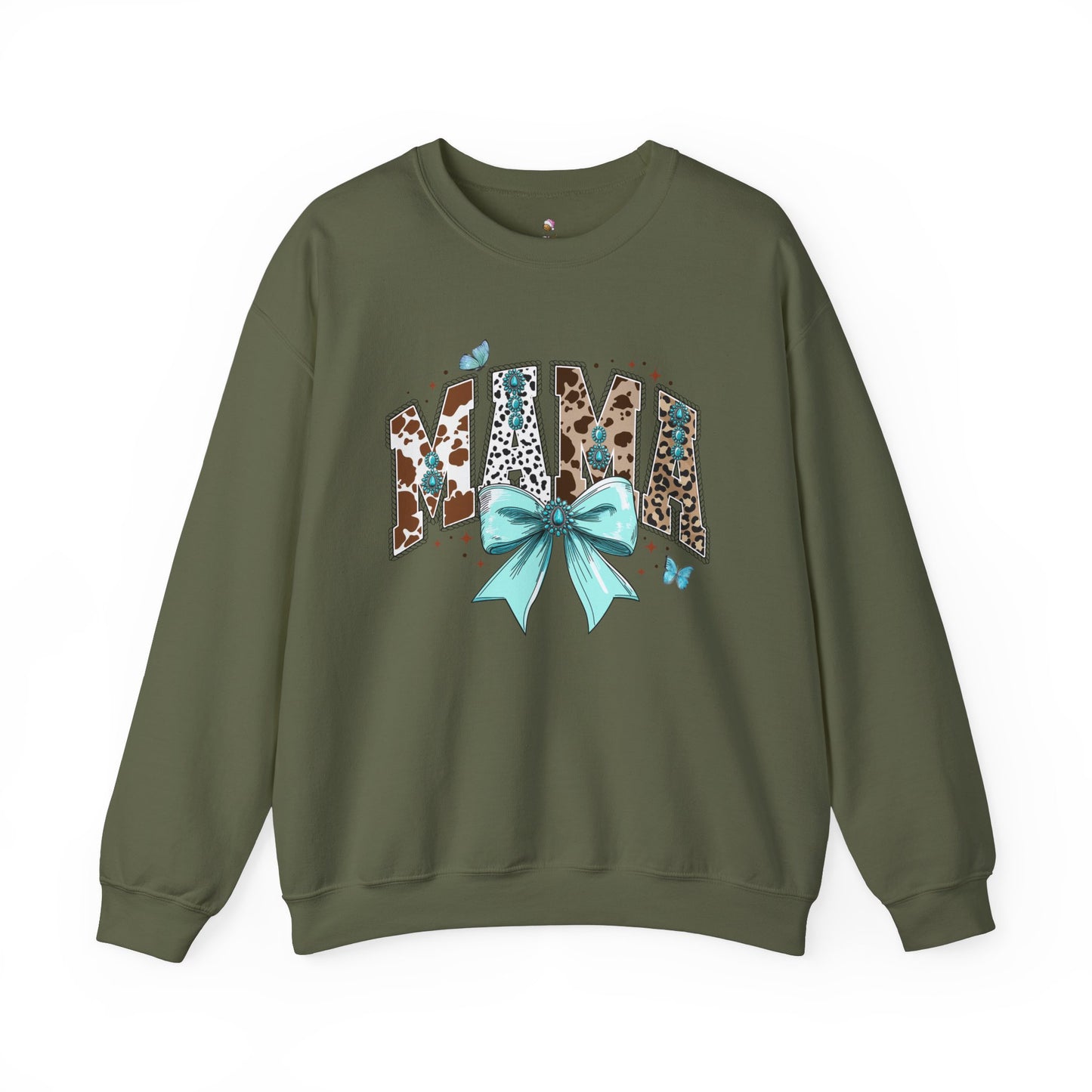 Turquoise Mama Bow - Crewneck Sweatshirt