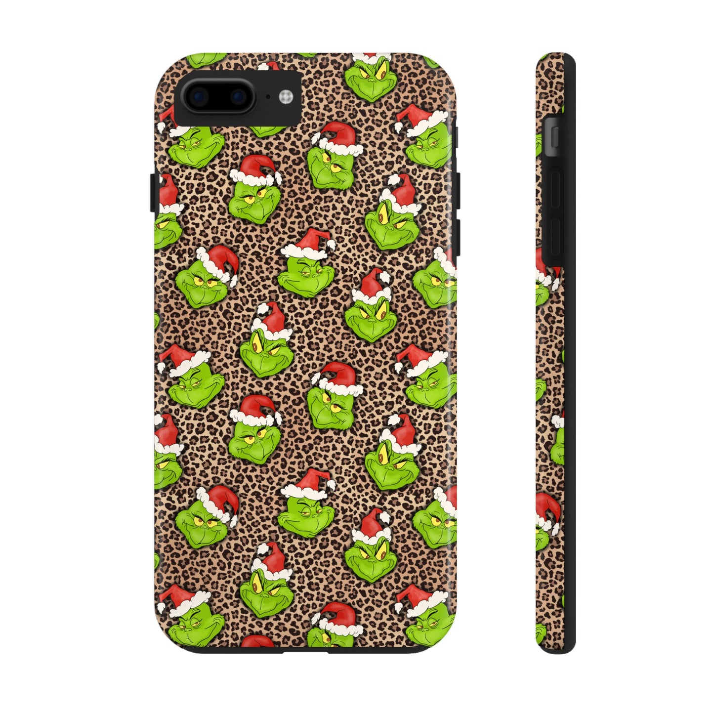 Leopard Print Green Christmas Grouch -  Tough Phone Cases