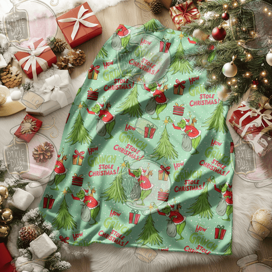 How The Grouch Stole - Plush Christmas Blanket