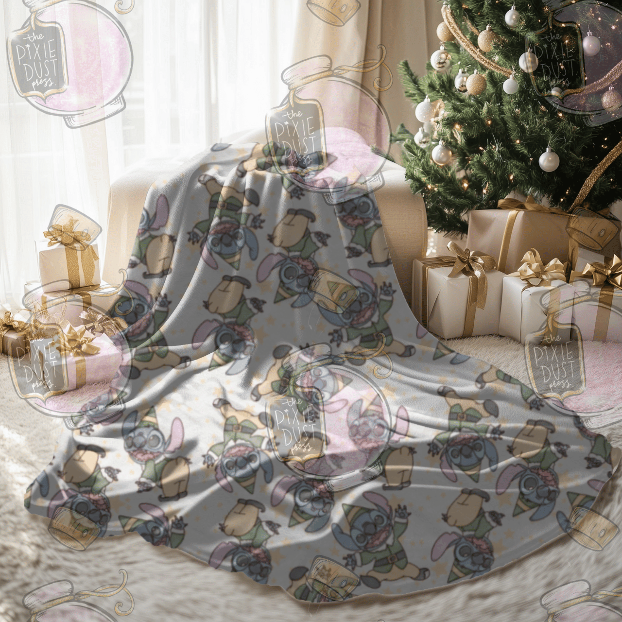 Pastel Alien Elf - Plush Christmas Blanket