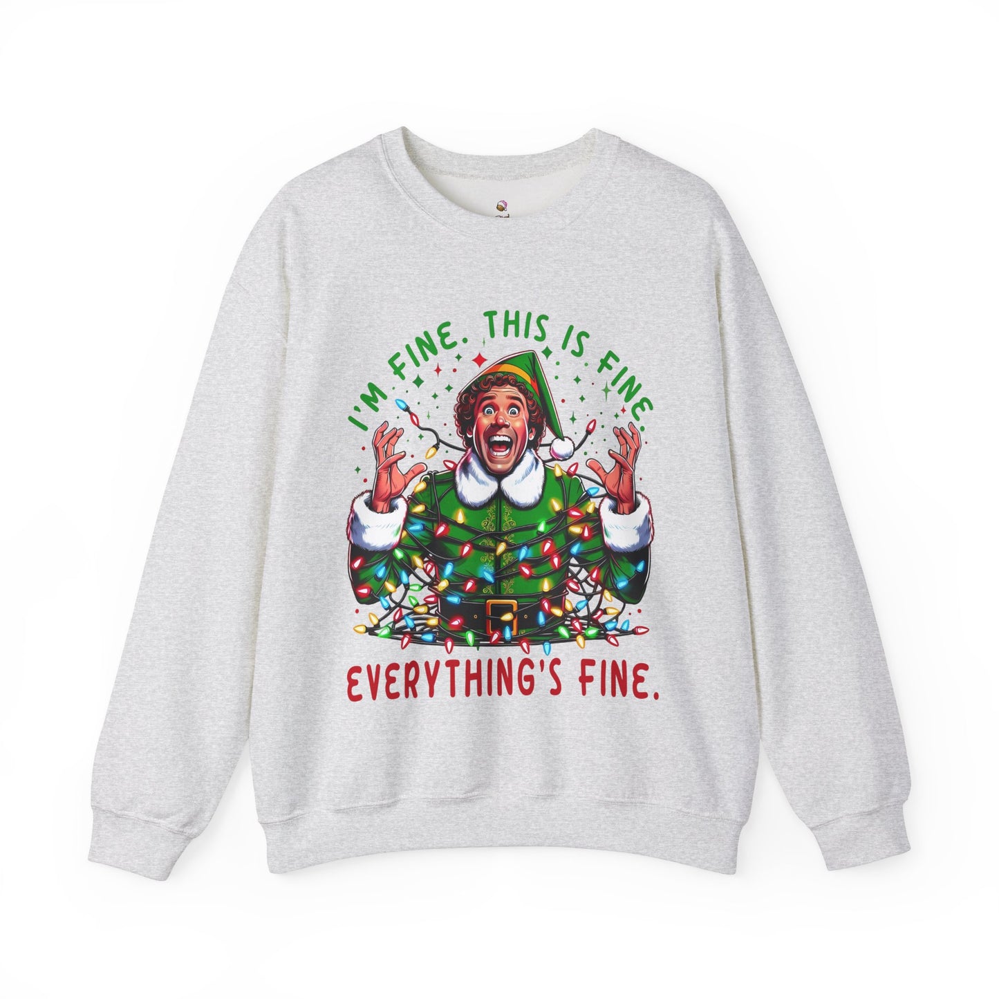 Everything is Fine Elf Christmas Sweatshirt