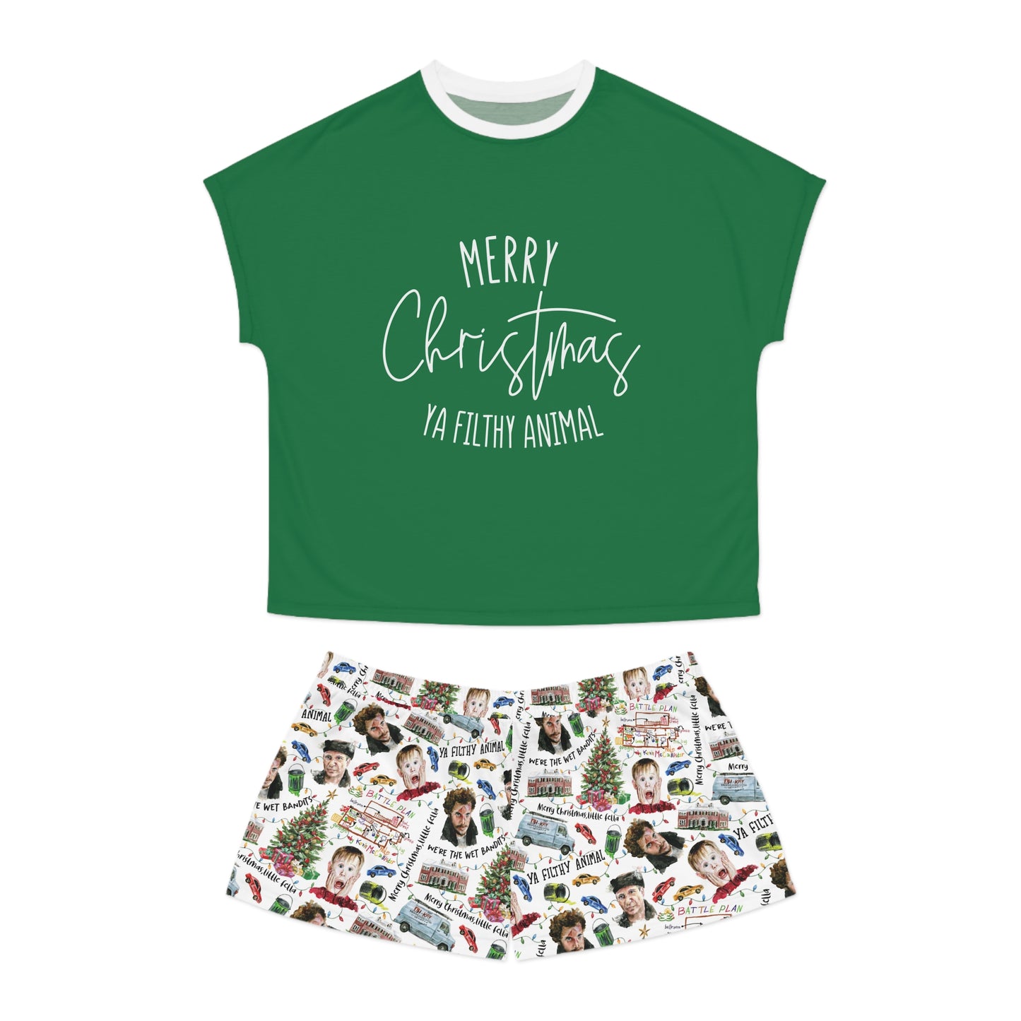 Merry Christmas Ya Filthy Animal - Women's Short Pajama Set