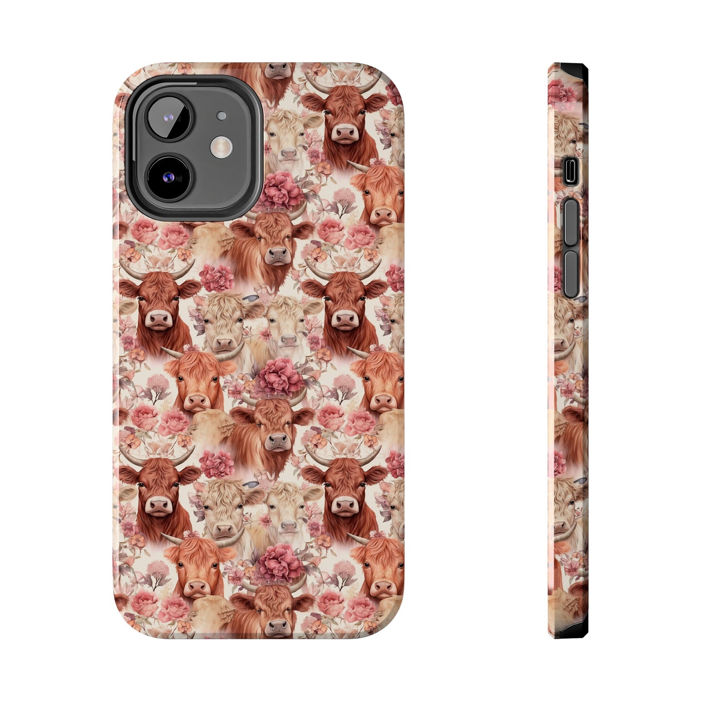 Highland Cow Floral - Tough Phone Cases