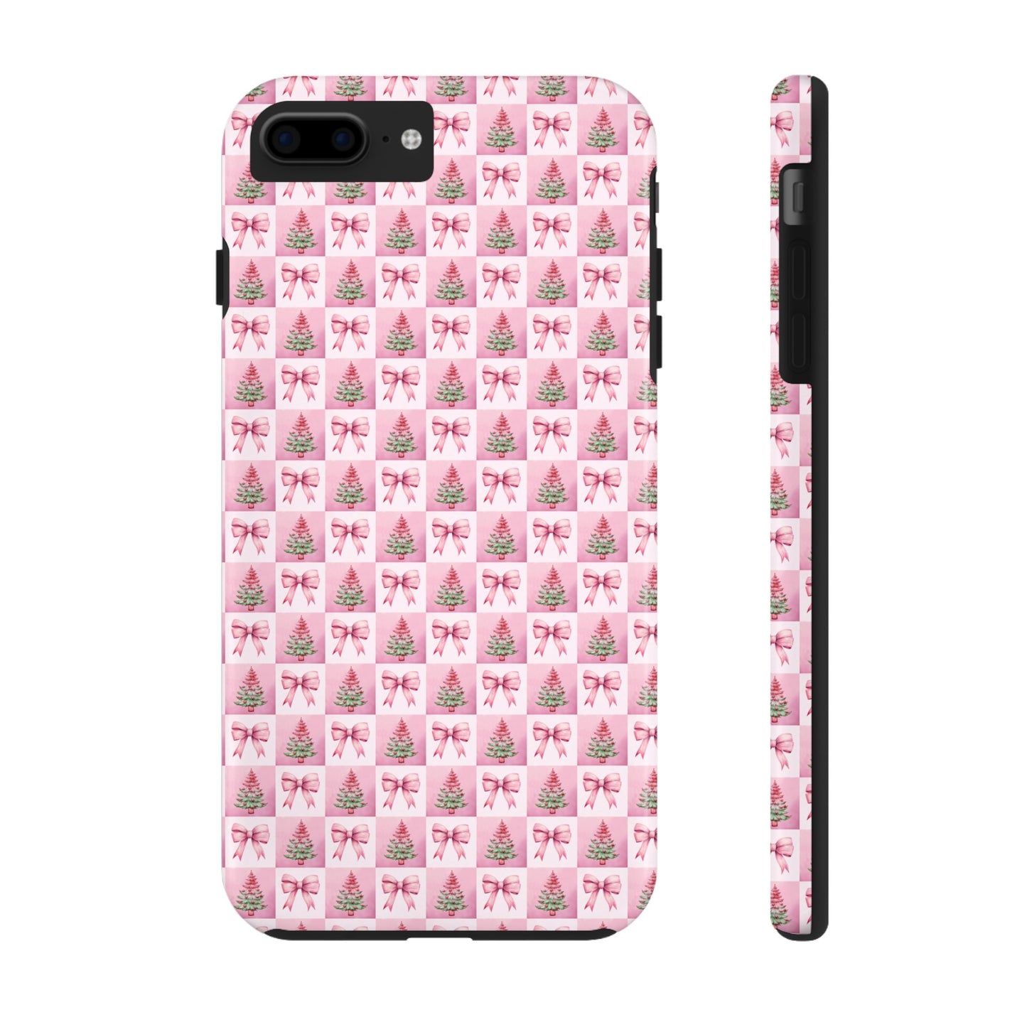 Pink Christmas Checkered -  Tough Phone Cases