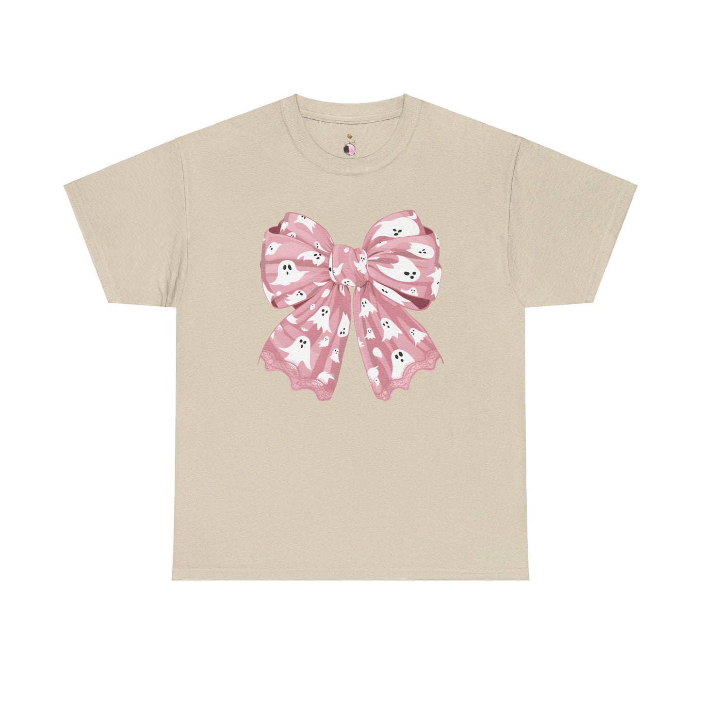 Pink Bow Ghost Halloween Coquette Shirt