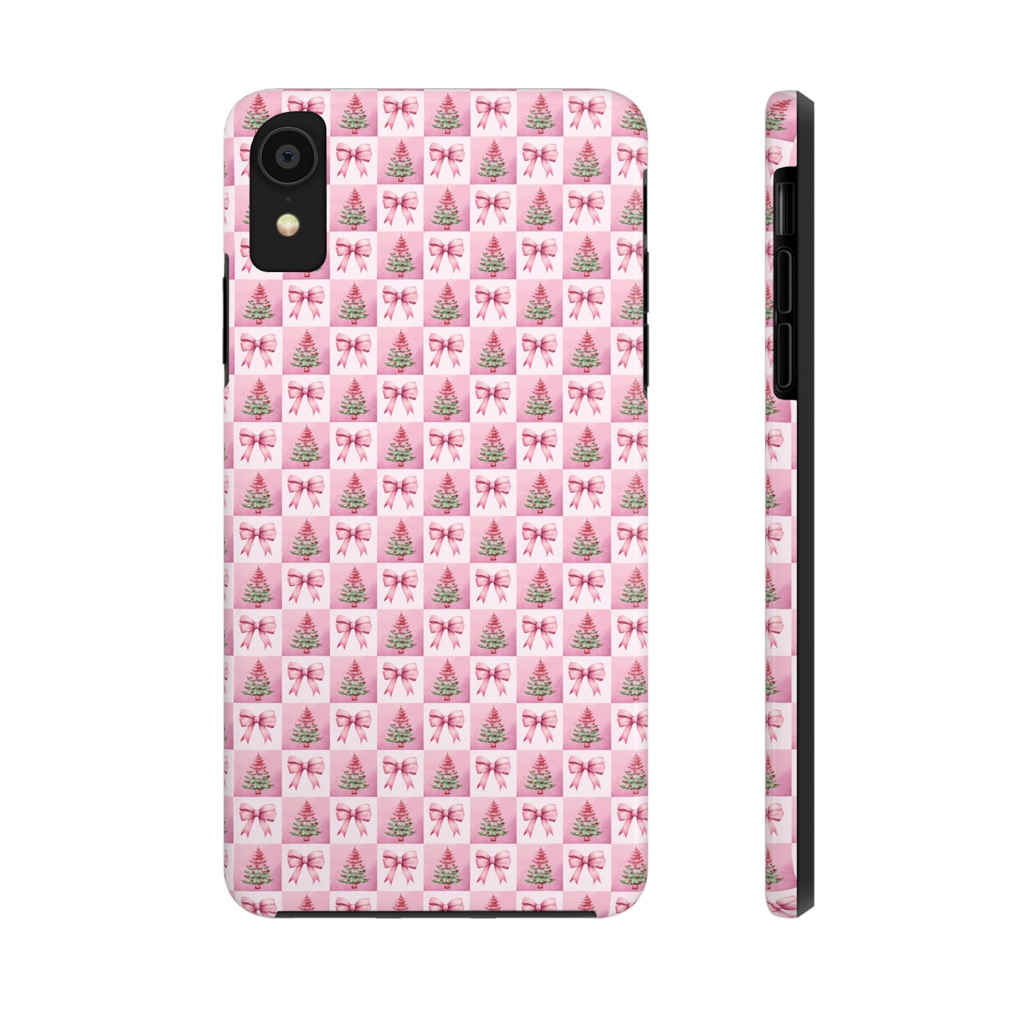 Pink Christmas Checkered -  Tough Phone Cases