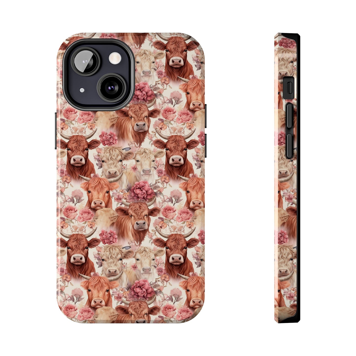 Highland Cow Floral - Tough Phone Cases