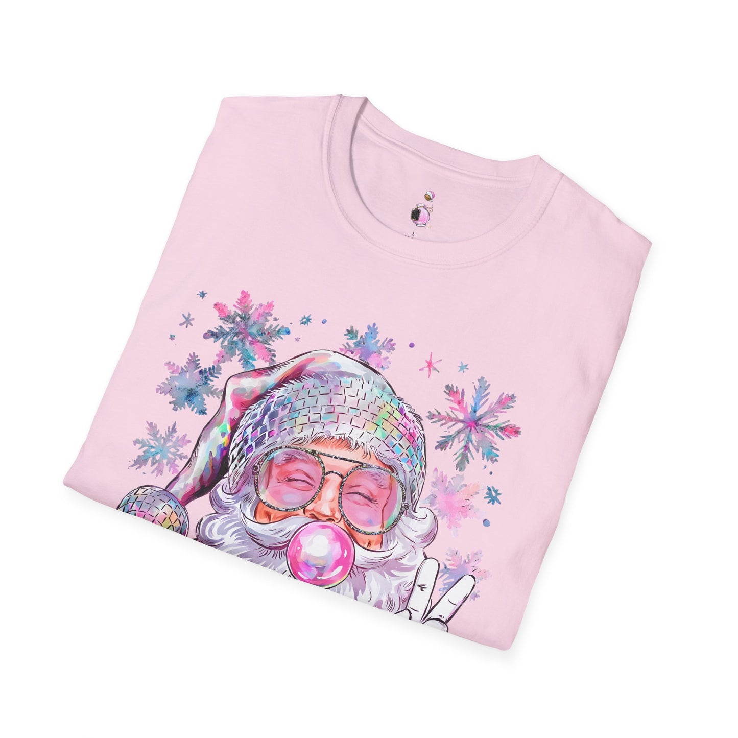 Pink Peace Sign Santa - Softstyle T-Shirt